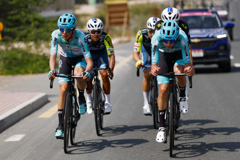 VF GROUP BARDIANI-CSF FAIZANÈ: UAE TOUR, STAGE FIVE. ONCE AGAIN, THE TAROZZI-BIAGINI DUO IN THE BREAKAWAY.